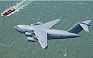 RAF C-17 over water
