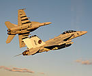 EA-18G front, F/A-18F in background