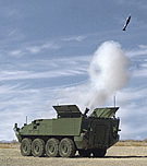 M1129 Stryker Mortar Carrier Firing